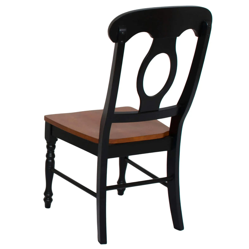 Sunset Trading Black Cherry Selections Napoleon Dining Chair | Antique Black and Cherry | Set of 2 Sunset Trading