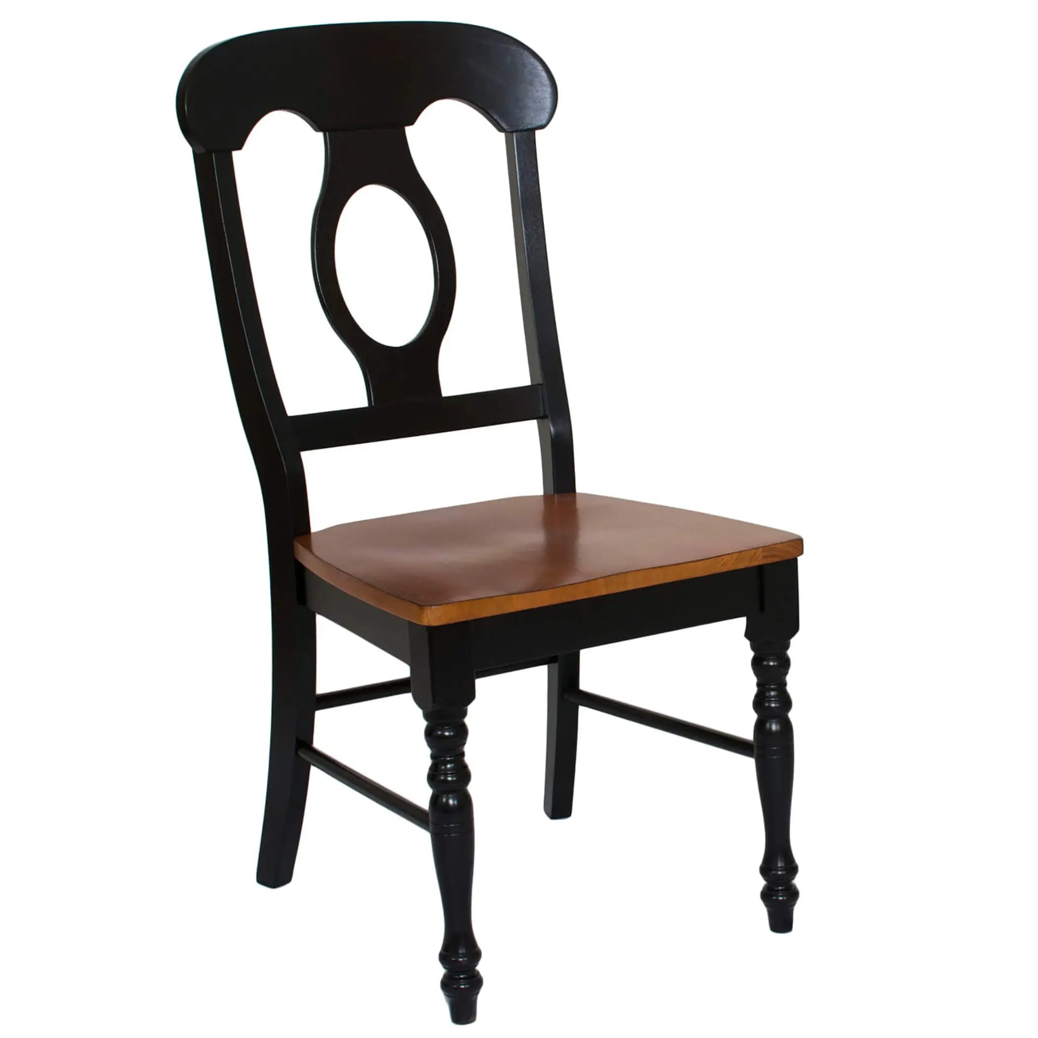 Sunset Trading Black Cherry Selections Napoleon Dining Chair | Antique Black and Cherry | Set of 2 Sunset Trading