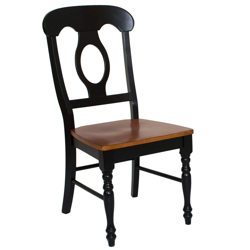 Sunset Trading Black Cherry Selections Napoleon Dining Chair | Antique Black and Cherry | Set of 2 Sunset Trading