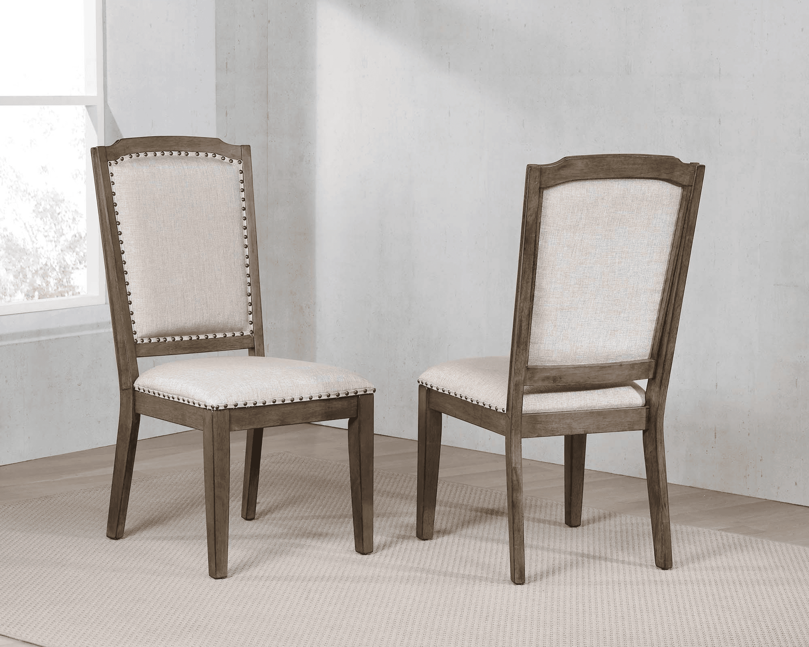 Sunset Trading Cali Upholstered Dining Chair with Nailheads | Set of 2 Sunset Trading