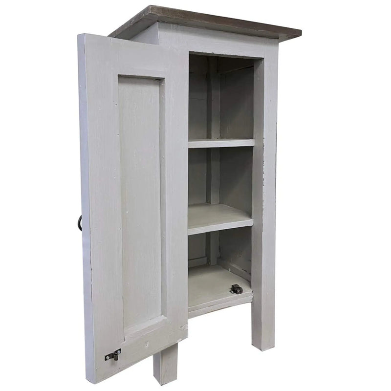 Sunset Trading Cottage 1 Door Accent Cabinet | Distressed Gray/Old Java Solid Wood | Fully Assembled Cupboard Sunset Trading