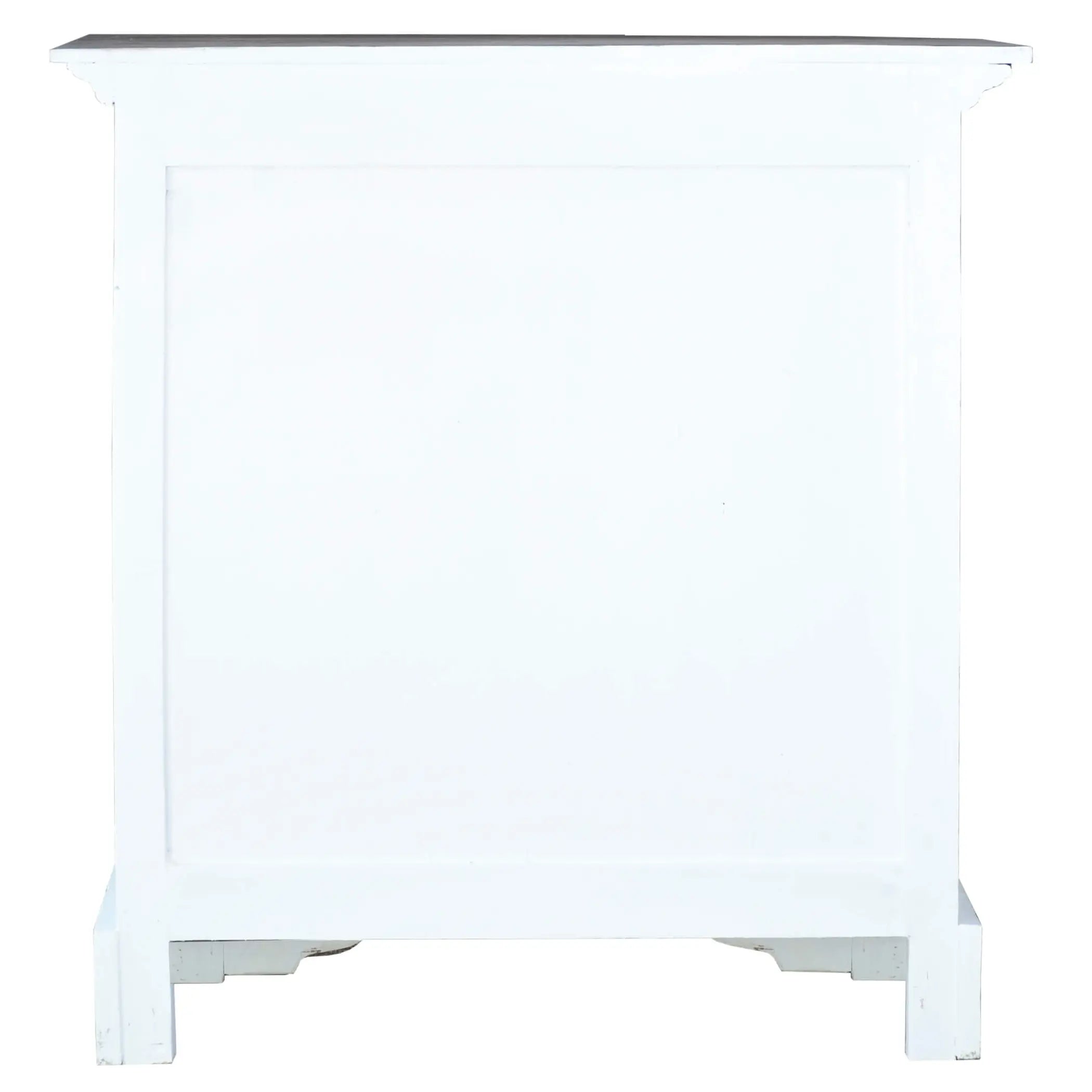 Sunset Trading Cottage Solid Wood Accent Cabinet | Two Doors with Storage | Distressed White/Driftwood Brown | Fully Assembled Deco Hall Table Sunset Trading