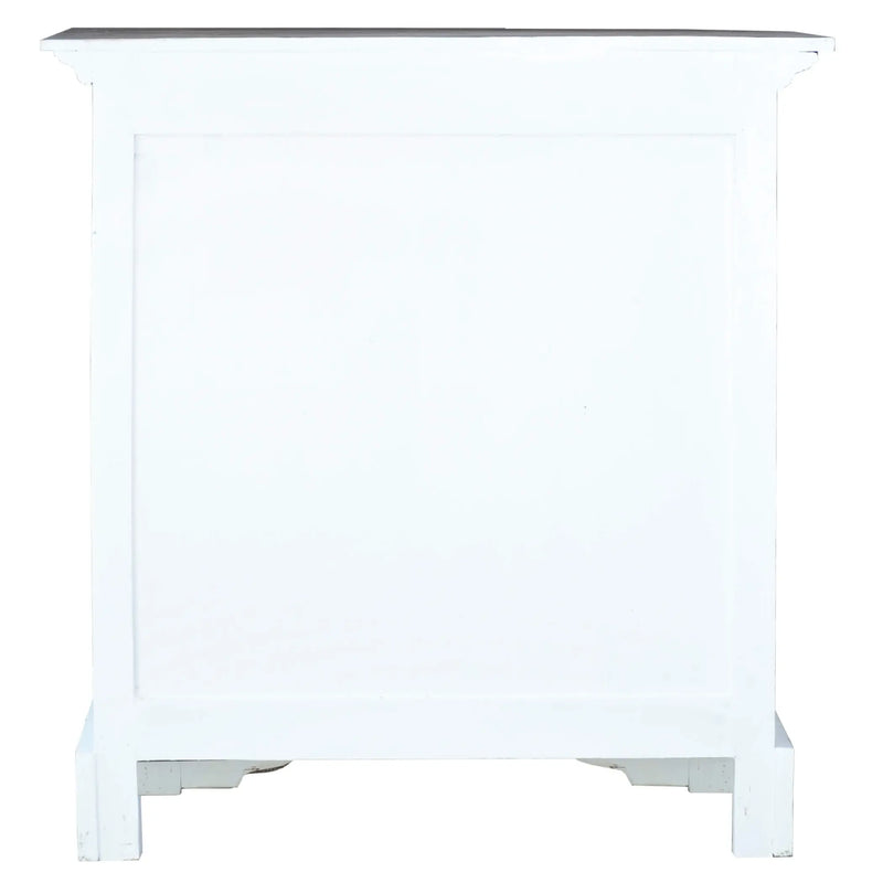 Sunset Trading Cottage Solid Wood Accent Cabinet | Two Doors with Storage | Distressed White/Driftwood Brown | Fully Assembled Deco Hall Table Sunset Trading