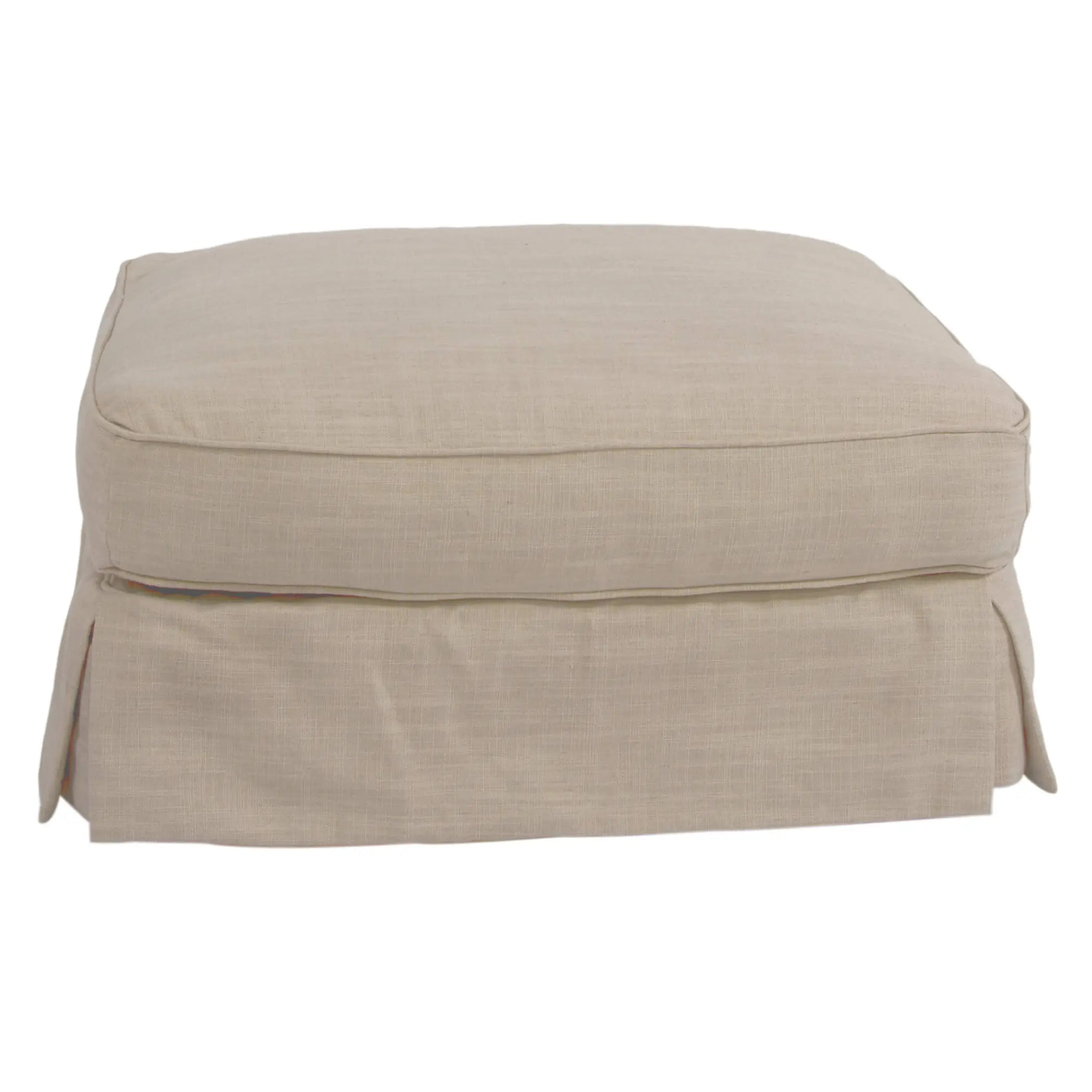 Sunset Trading Horizon Slipcovered Ottoman | Linen Sunset Trading