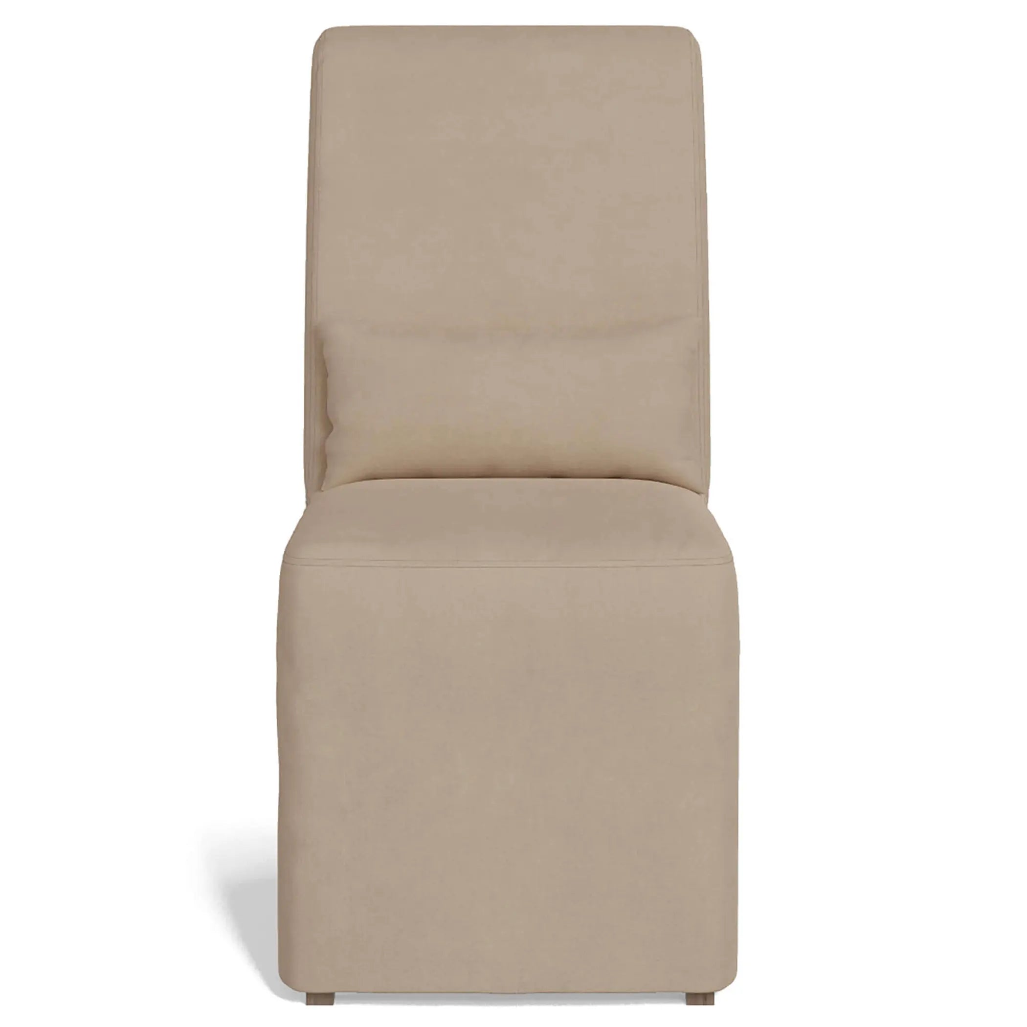 Sunset Trading Newport Slipcovered Dining Chair | Performance Fabric Washable Water-Resistant Stain-Proof | Tan Sunset Trading