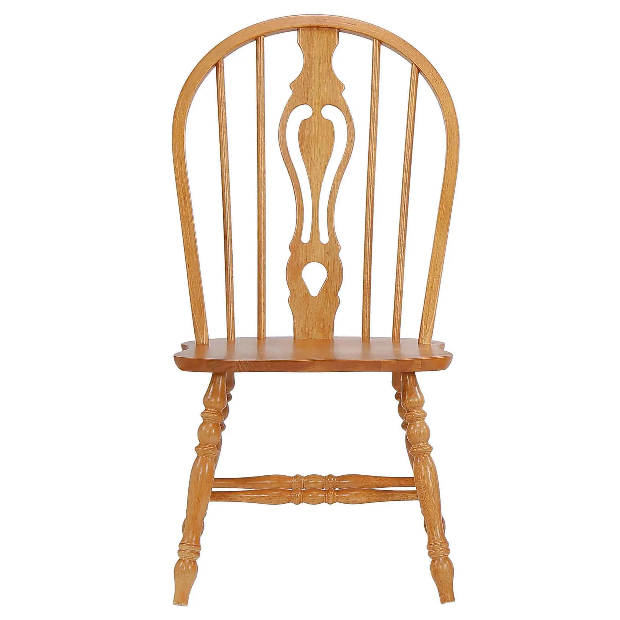 Sunset Trading Oak Selections Keyhole Windsor Dining Side Chairs | Light Oak Solid Wood | Set of 2 | Fully Assembled Sunset Trading
