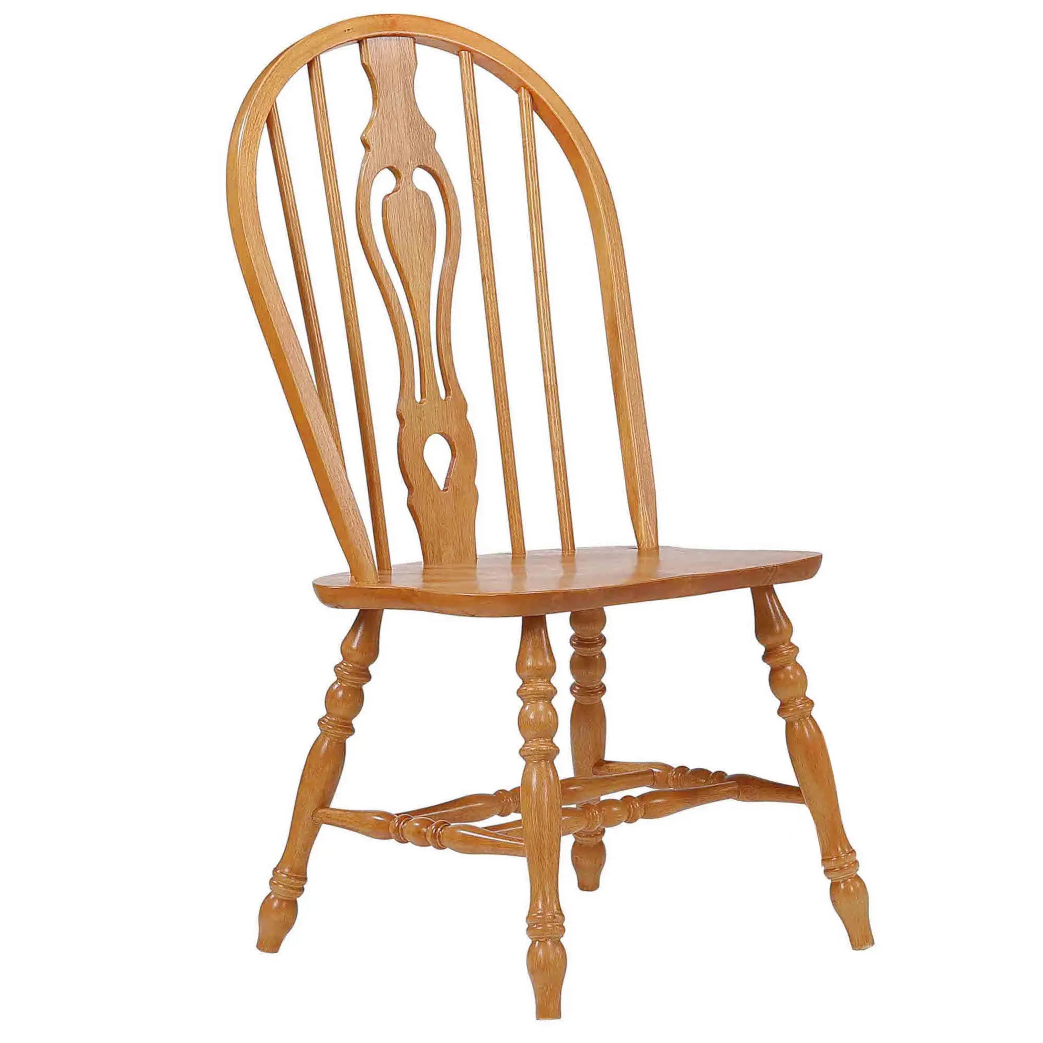 Sunset Trading Oak Selections Keyhole Windsor Dining Side Chairs | Light Oak Solid Wood | Set of 2 | Fully Assembled Sunset Trading