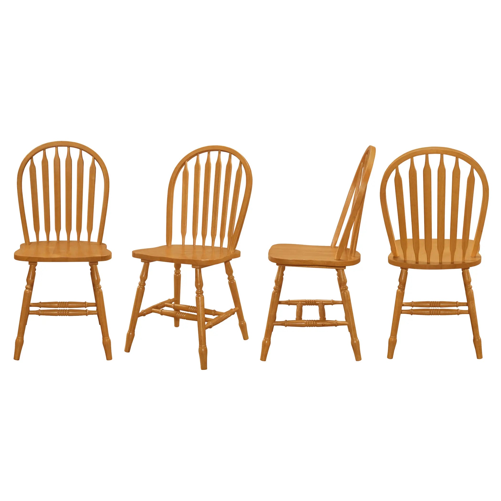 Sunset Trading Oak Selections Windsor Arrowback Dining Chair | Light Oak Finish Solid Wood | Set of 4 Sidechairs Sunset Trading
