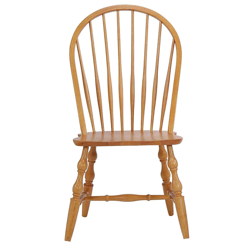 Sunset Trading Oak Selections Windsor Spindleback Dining Chair | Fully Assembled Kitchen Chair | Modern Farmhouse Minimalist Country Cottage | Light Oak | Set of 2 Sunset Trading