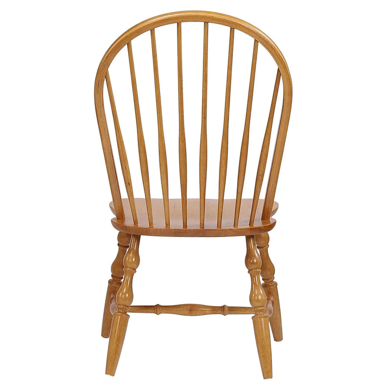 Sunset Trading Oak Selections Windsor Spindleback Dining Chair | Fully Assembled Kitchen Chair | Modern Farmhouse Minimalist Country Cottage | Light Oak | Set of 2 Sunset Trading