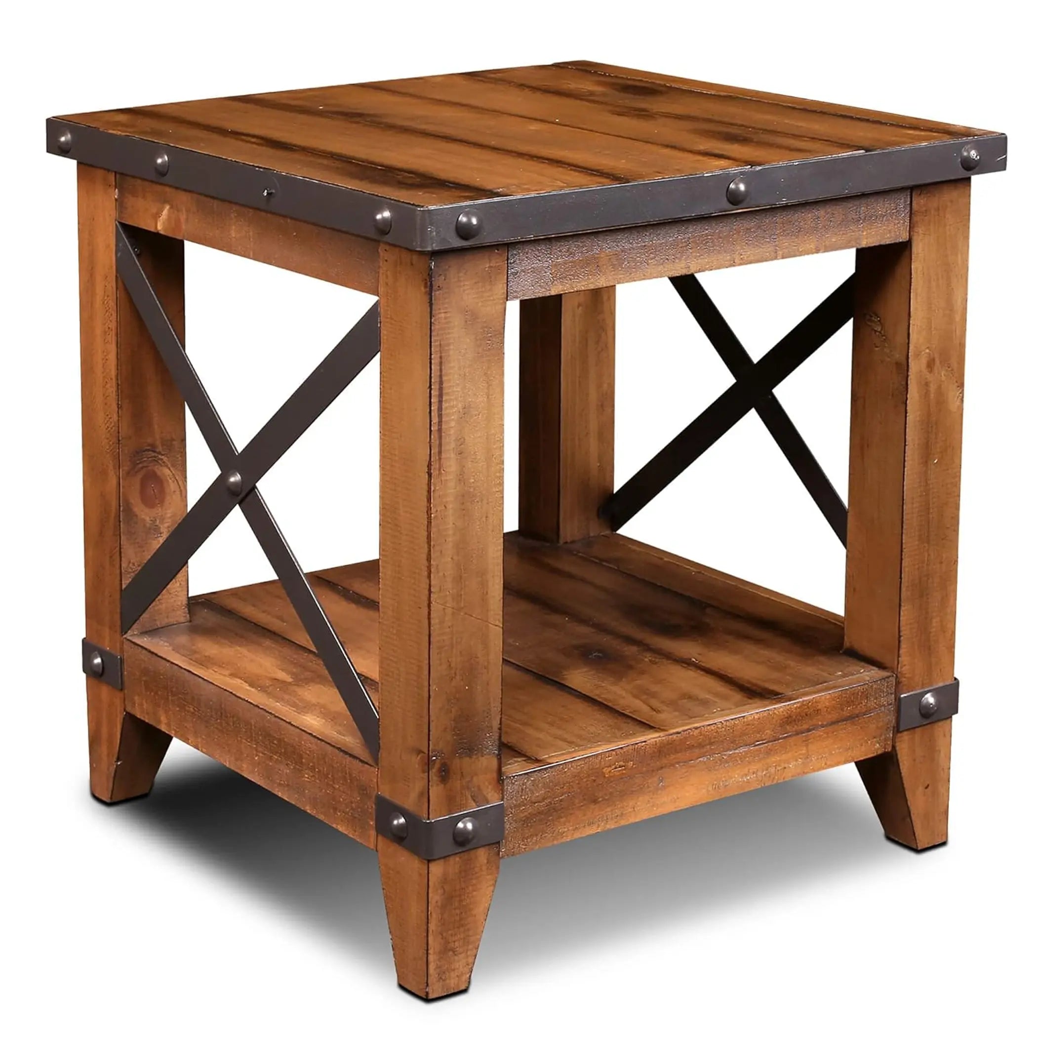 Sunset Trading Rustic City End Table with Shelf Sunset Trading