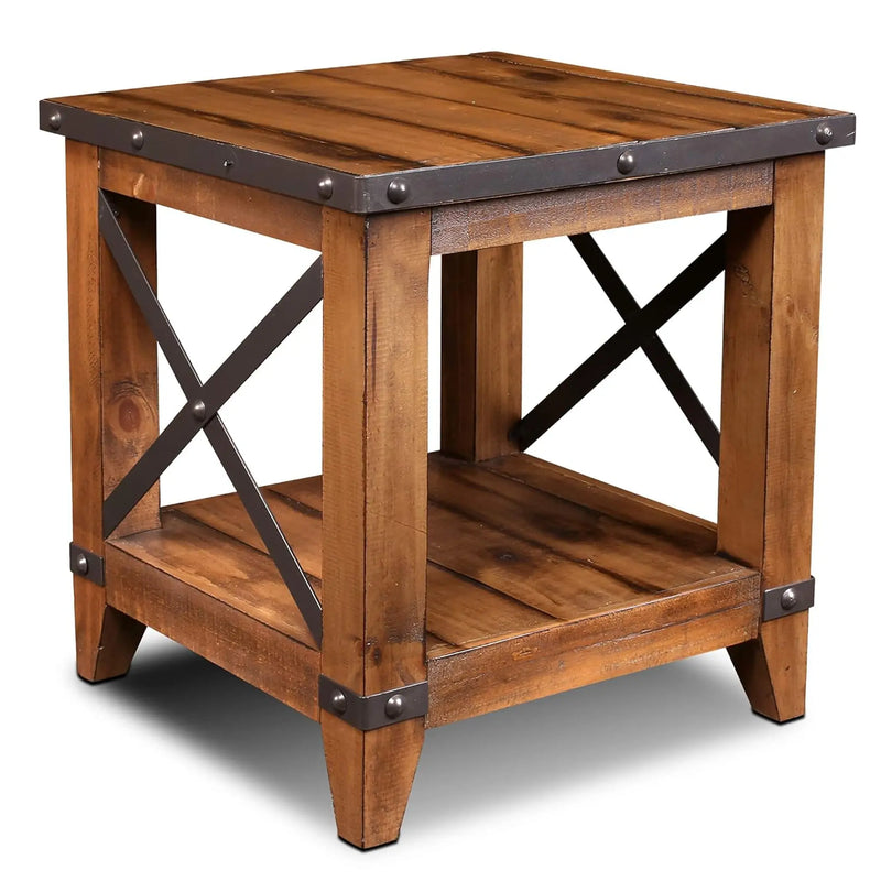 Sunset Trading Rustic City End Table with Shelf Sunset Trading