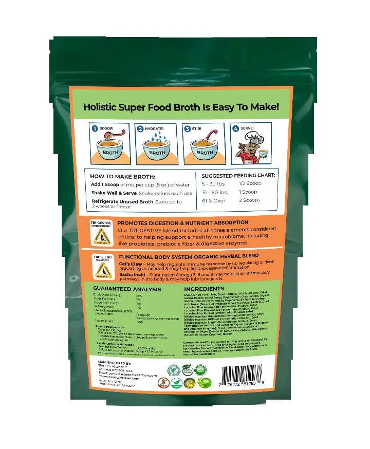 Super Food Immune Support* Base Broth - The Petz Kitchen Dogs & Cats Organic Pet Systems