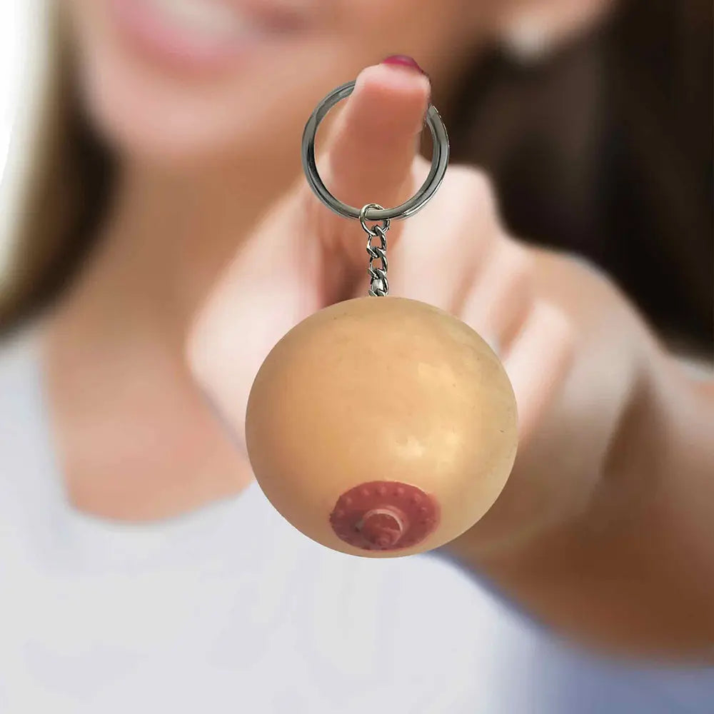 Super Fun Key Chain One Squishy Boob Little Genie