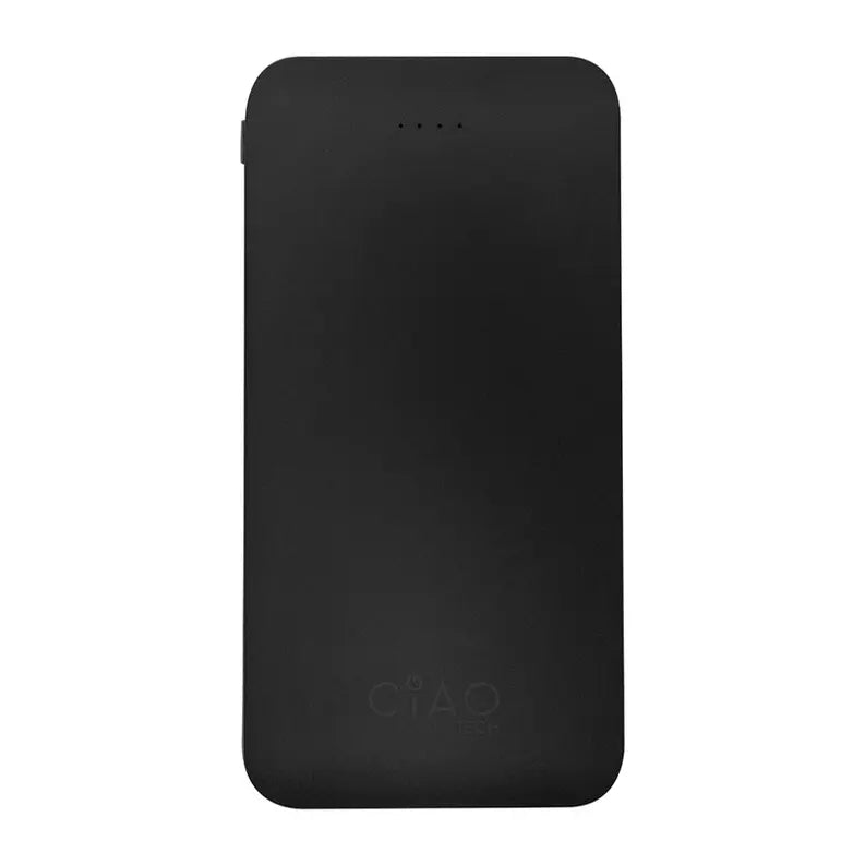 Super Slim High Performance Dual USB 10,000 mAh Solid Powerbank- Black CIAO Tech
