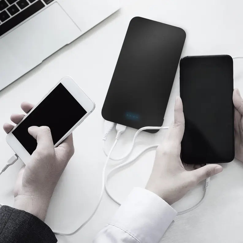 Super Slim High Performance Dual USB 10,000 mAh Solid Powerbank- Black CIAO Tech