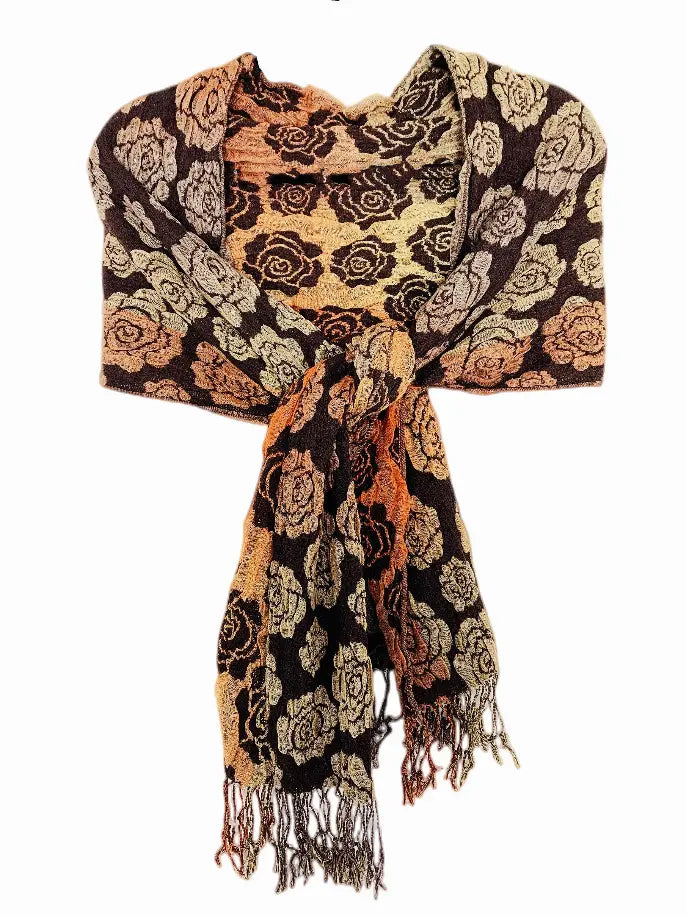 Super Soft Ombre Stretchy Rose Ombre Fringe Scarf JC Sunny Fashion