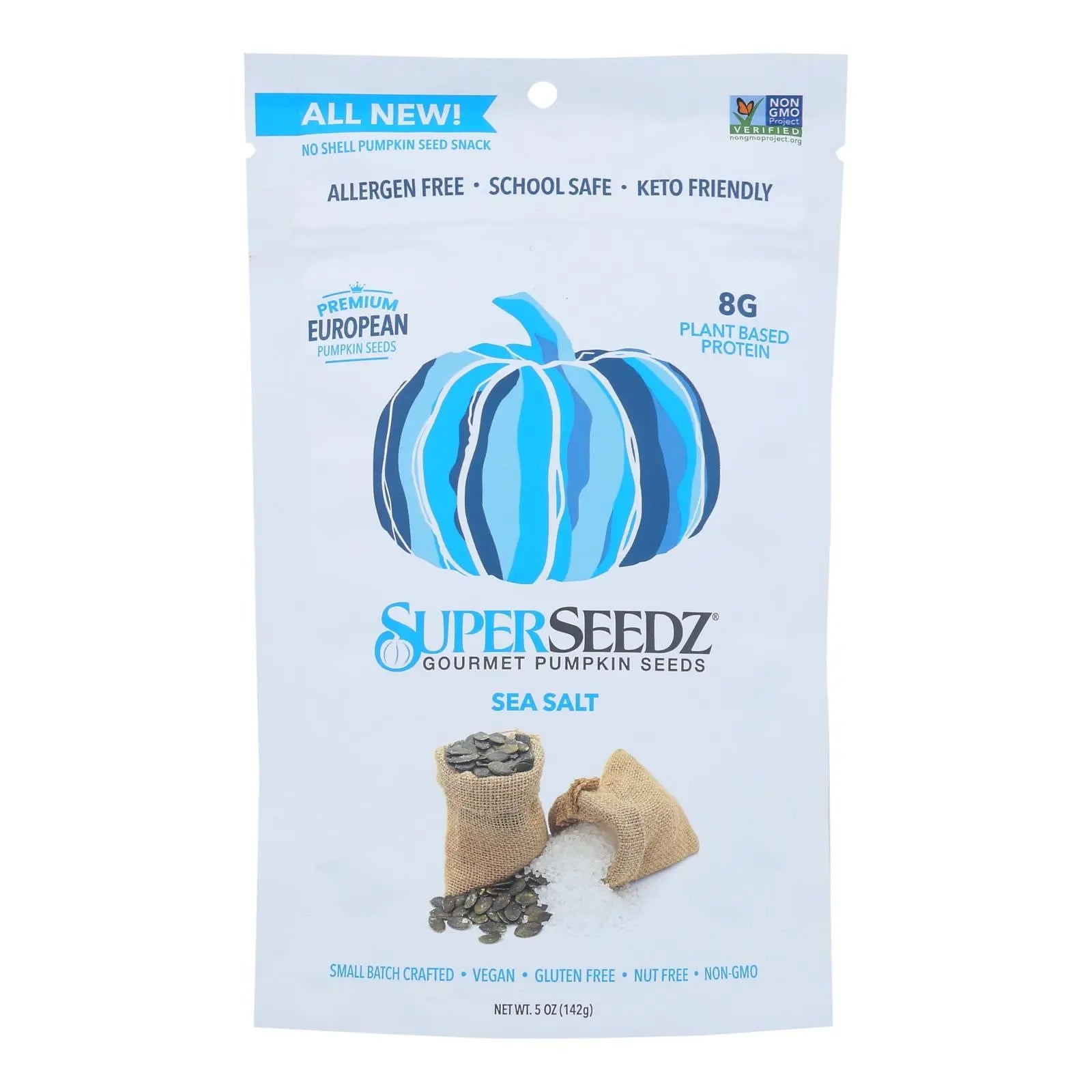 Superseedz Gourmet Pumpkin Seeds - Sea Salt - Case Of 6 - 5 Oz. Superseedz