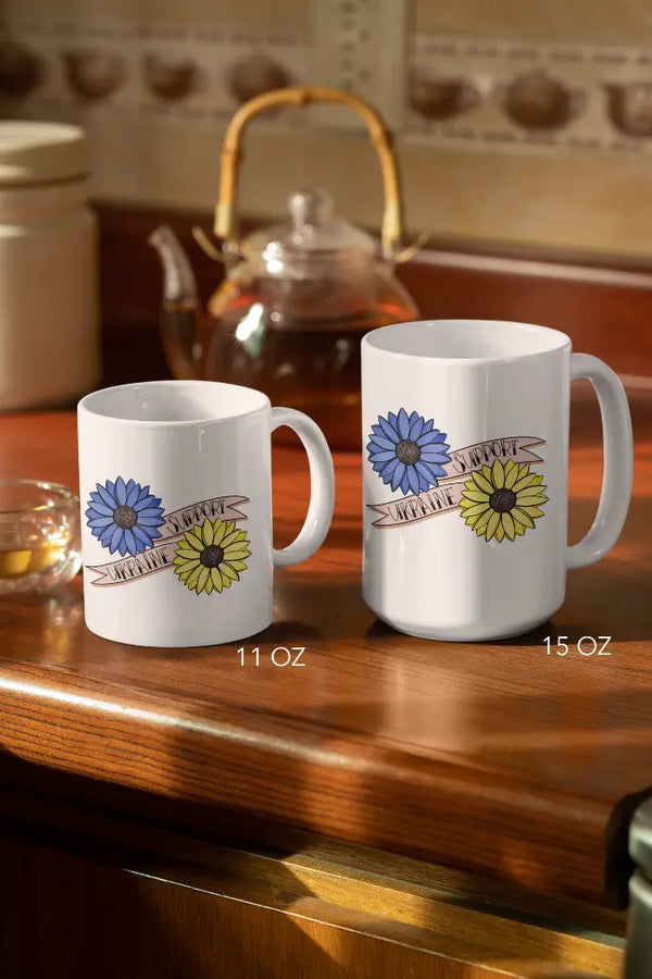 Support Ukraine Coffee Mug Black Cat Bazaar