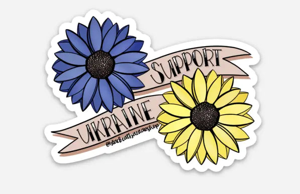 Support Ukraine Sticker Black Cat Bazaar