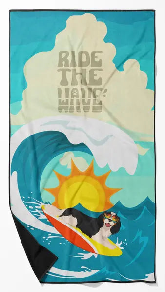 Surfer Dog Longhair Red Dachshund Premium Beach Towel Caroline's Treasures