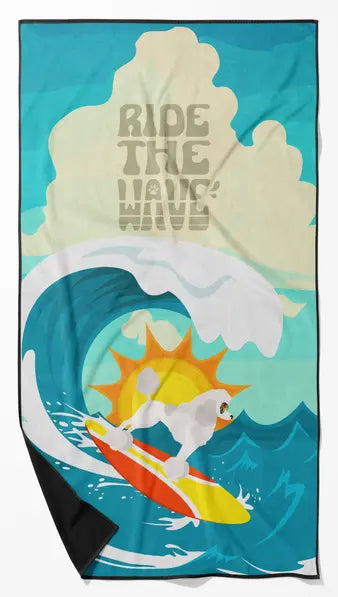 Surfer Dog Shih Tzu Premium Beach Towel Caroline's Treasures