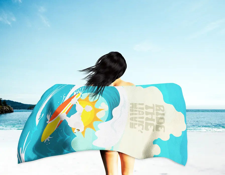 Surfer Dog Shih Tzu Premium Beach Towel Caroline's Treasures