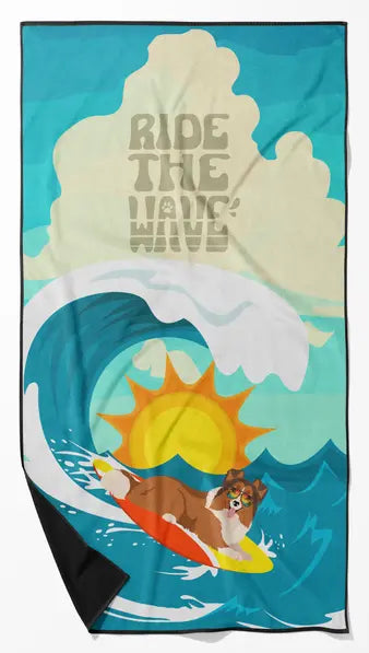 Surfer Dog Shih Tzu Premium Beach Towel Caroline's Treasures
