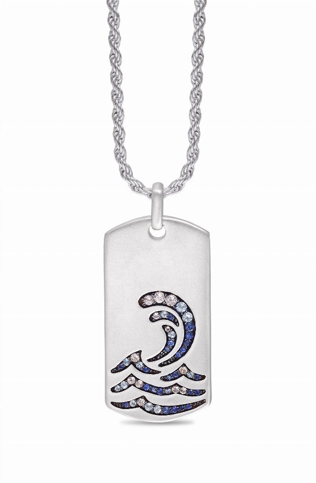 Surfrider Beach Sterling Silver Blue Sapphire & Topaz Stone Tag Luv My Jewelry