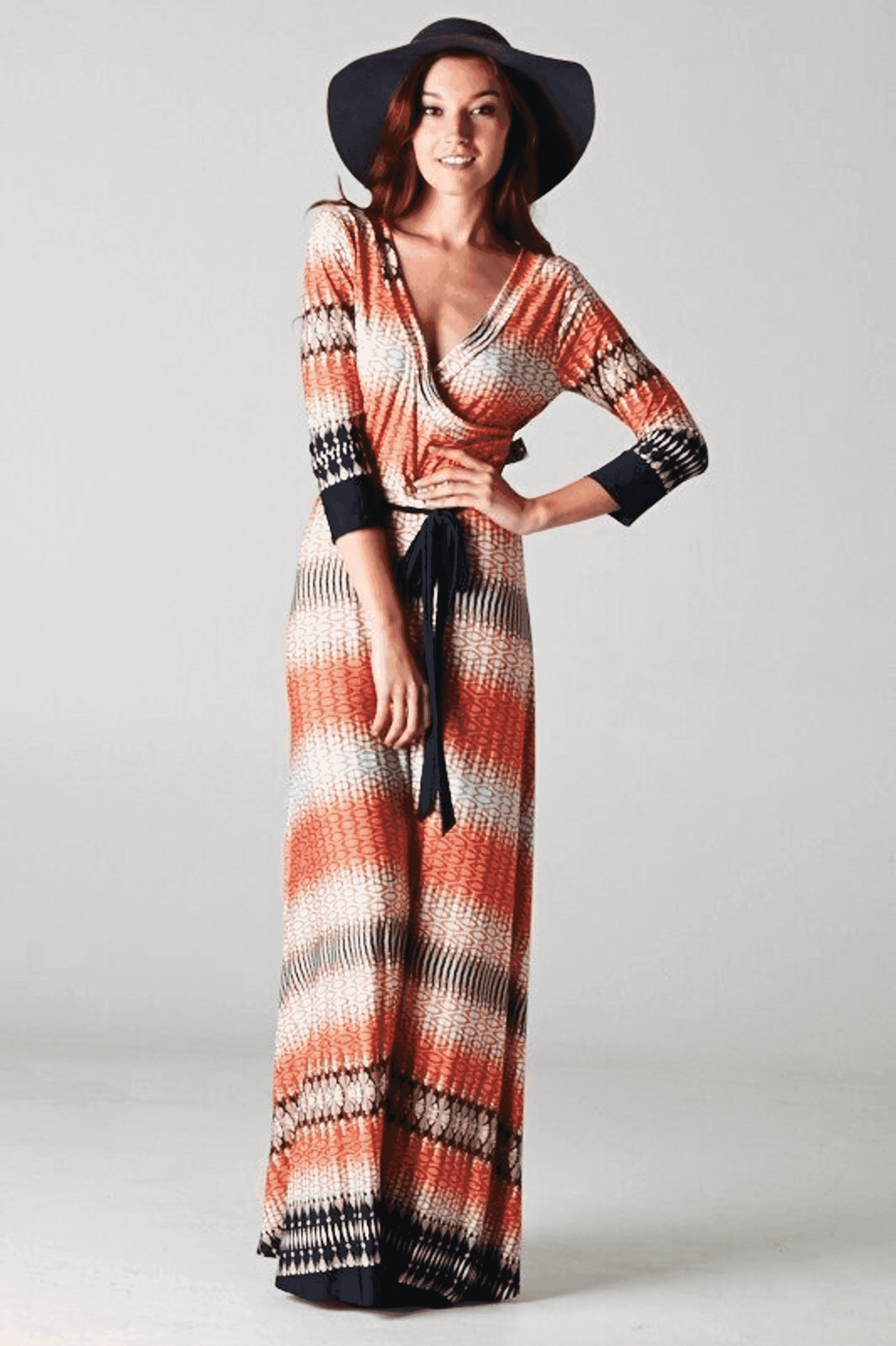Surplus Coral Navy Maxi Dress SurelyMine