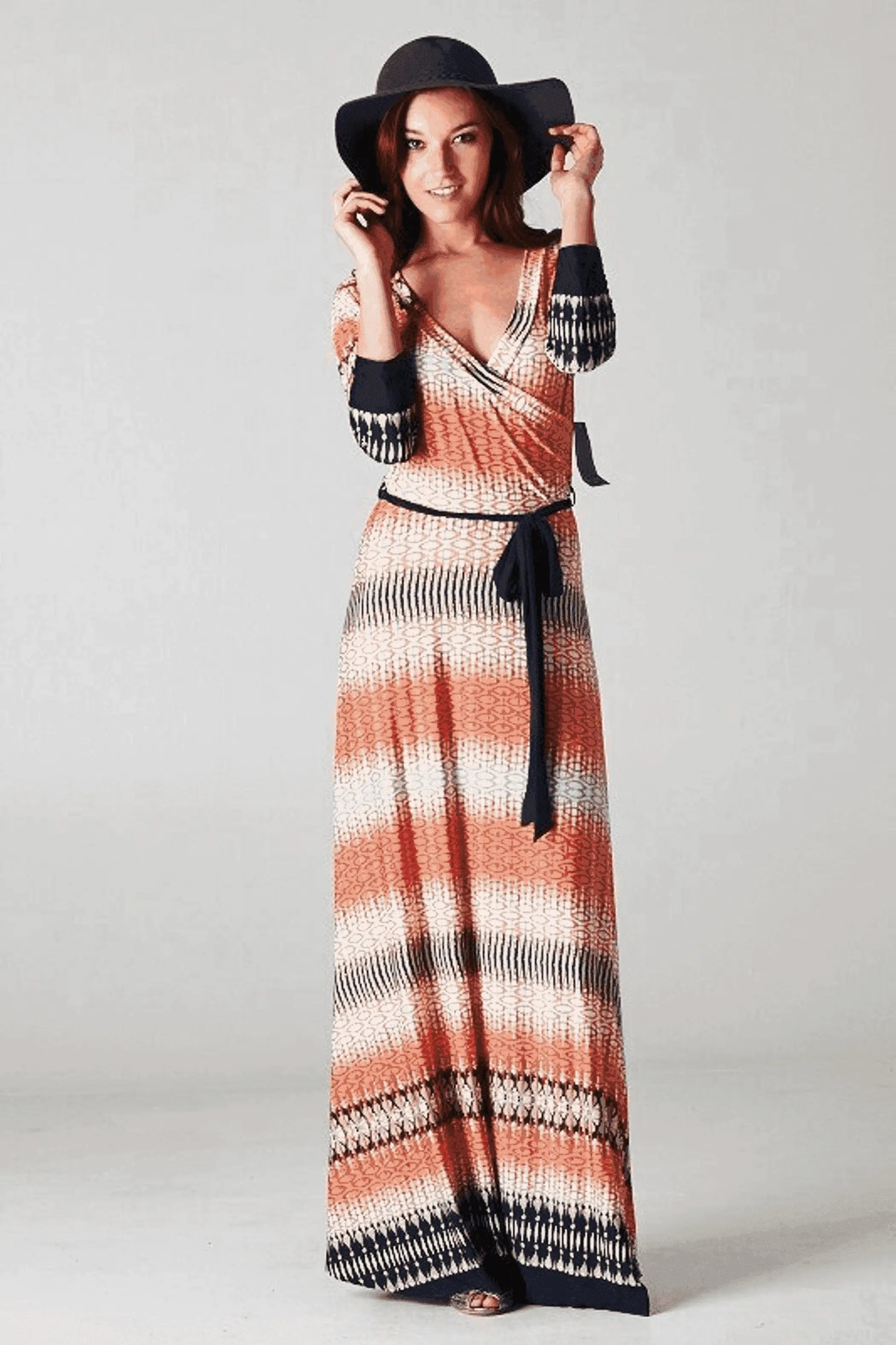 Surplus Coral Navy Maxi Dress SurelyMine