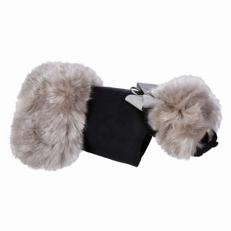 Susan Lanci Designs Platinum Glitzerati Nouveau Bow Silver Fox Faux Fur Coat Susan Lanci Designs