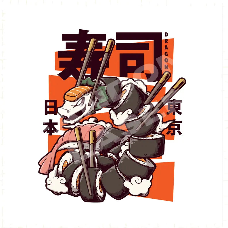 Sushi Dragon Kitchen Towel The 308 Collective