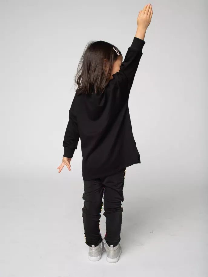 Sweatshirt Tunic Ft Sequin Rainbow Heart Little Mass