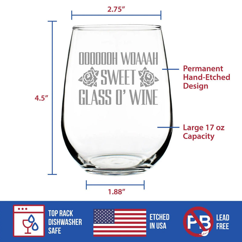Sweet Glass o Wine Stemless Wine Glass - Funny Gifts Bevvee