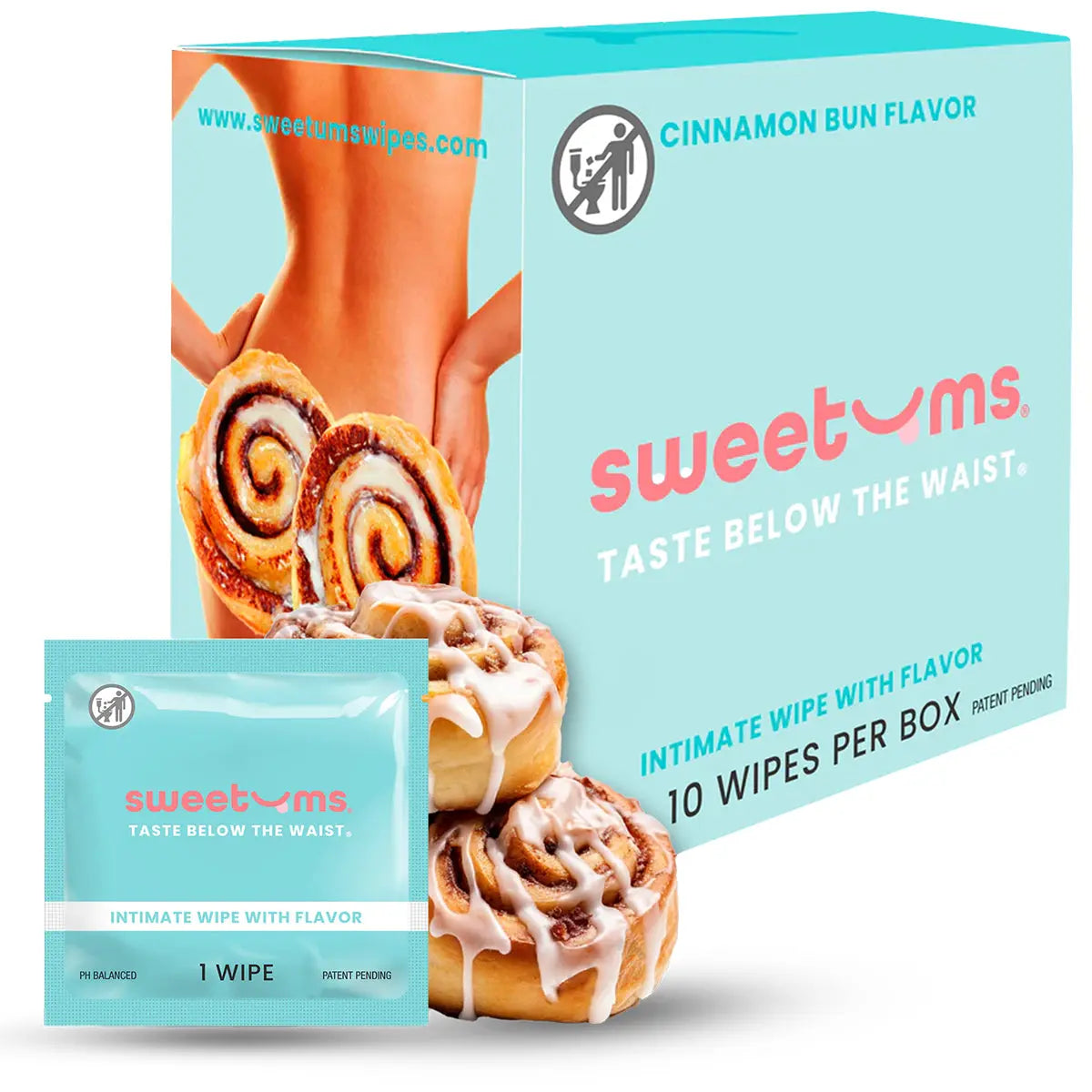 Sweetums Intimate Wipes CinnamonBun Flavor Sweetums