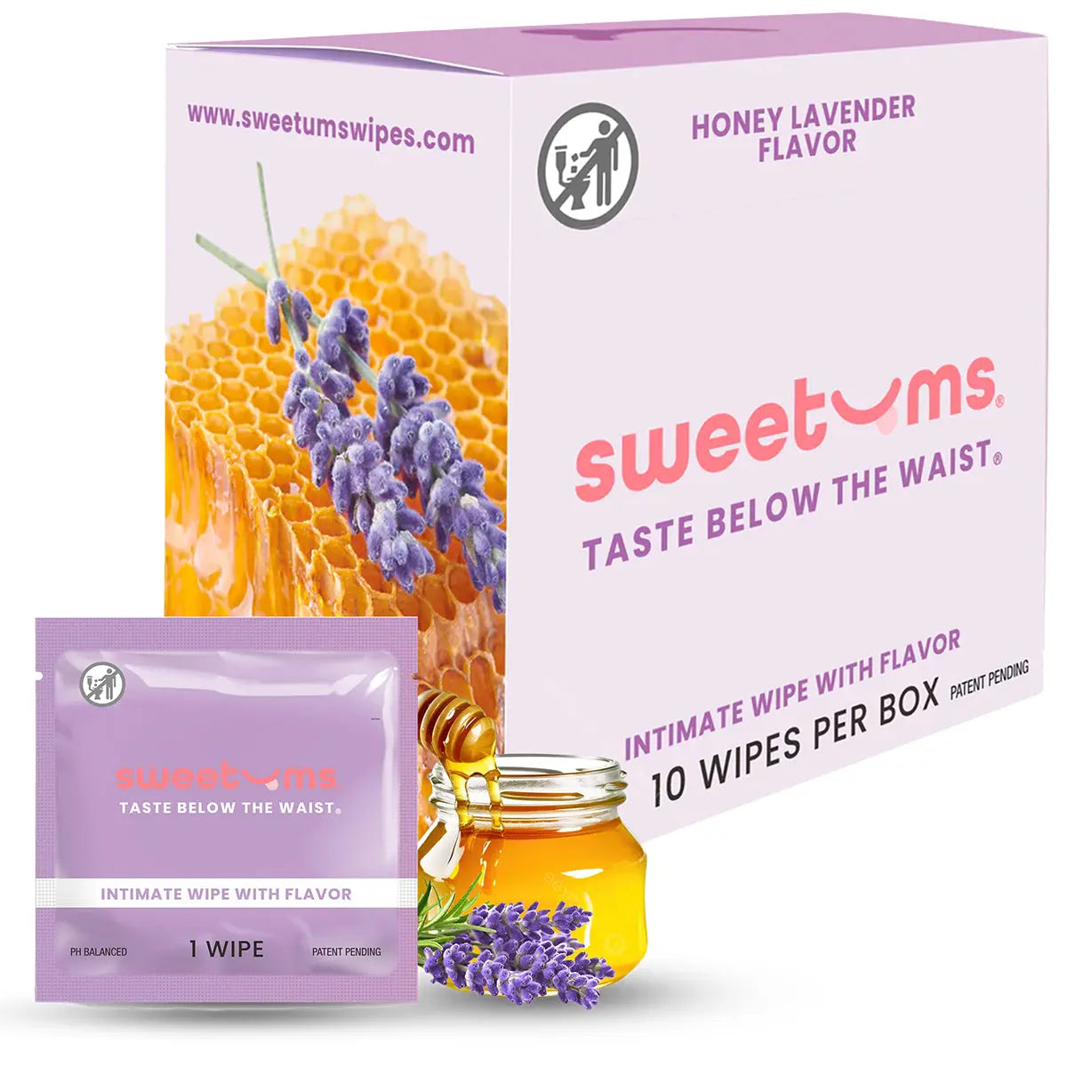 Sweetums Intimate Wipes Honey Lavender Flavor Sweetums