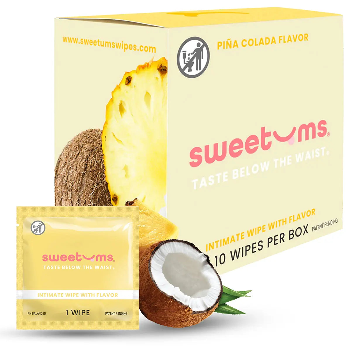 Sweetums Intimate Wipes Pina Colada Flavor Sweetums
