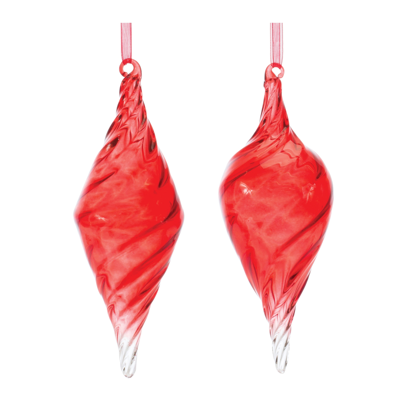 Swirl Glass Drop Ornament Melrose International
