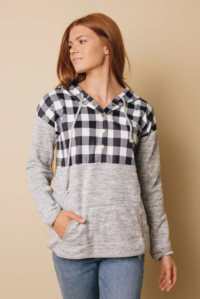 Switch Up Plaid Hoodie Stay Warm in Style