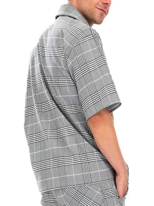 TAPED PLAID ZIP UP SHIRT WEIV