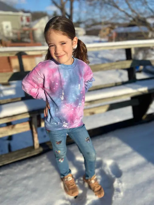 TODDLER/YOUTH: Galaxy Ice Dyed Tie Dye The Blended Owl