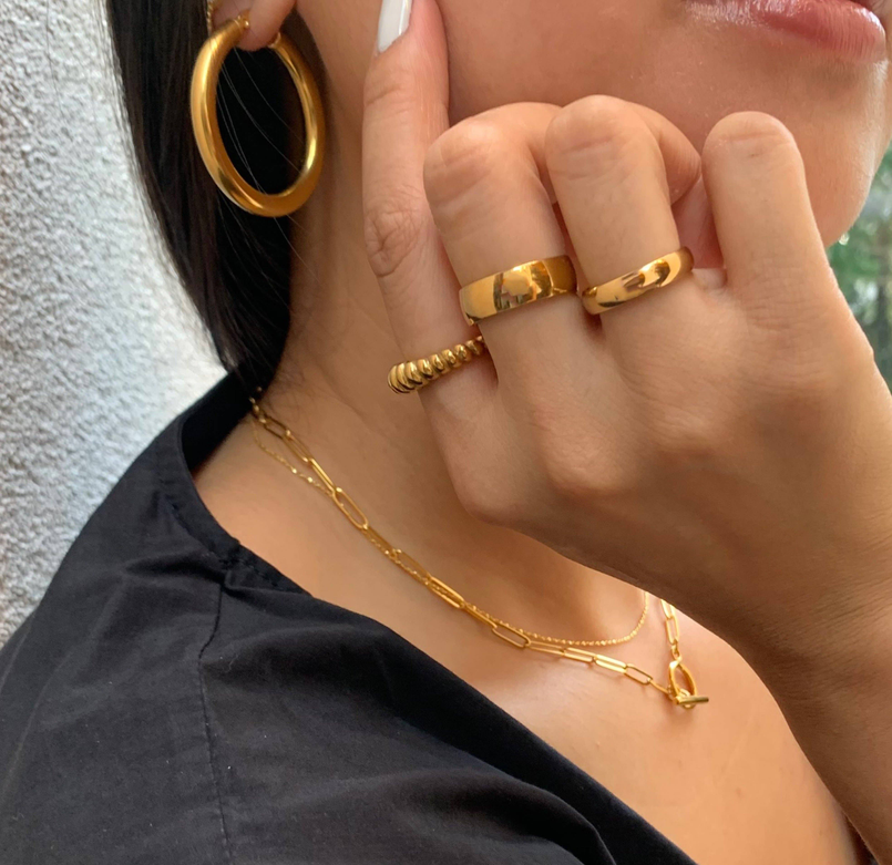 TONI THICK GOLD RING BAND Mai Desiree