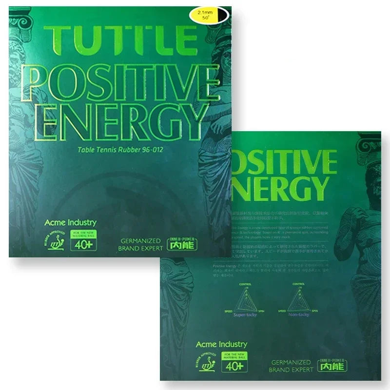 TUTTLE Positive Energy Pimples-in Table Tennis Rubber Sheet Sticky ITTF Approved Ping Pong Racket Rubber Loop Arc Fast Attack GreatEagleInc