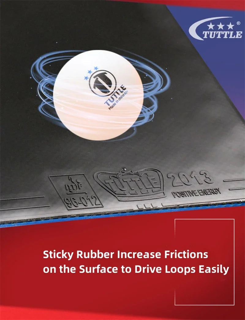 TUTTLE Positive Energy Pimples-in Table Tennis Rubber Sheet Sticky ITTF Approved Ping Pong Racket Rubber Loop Arc Fast Attack GreatEagleInc