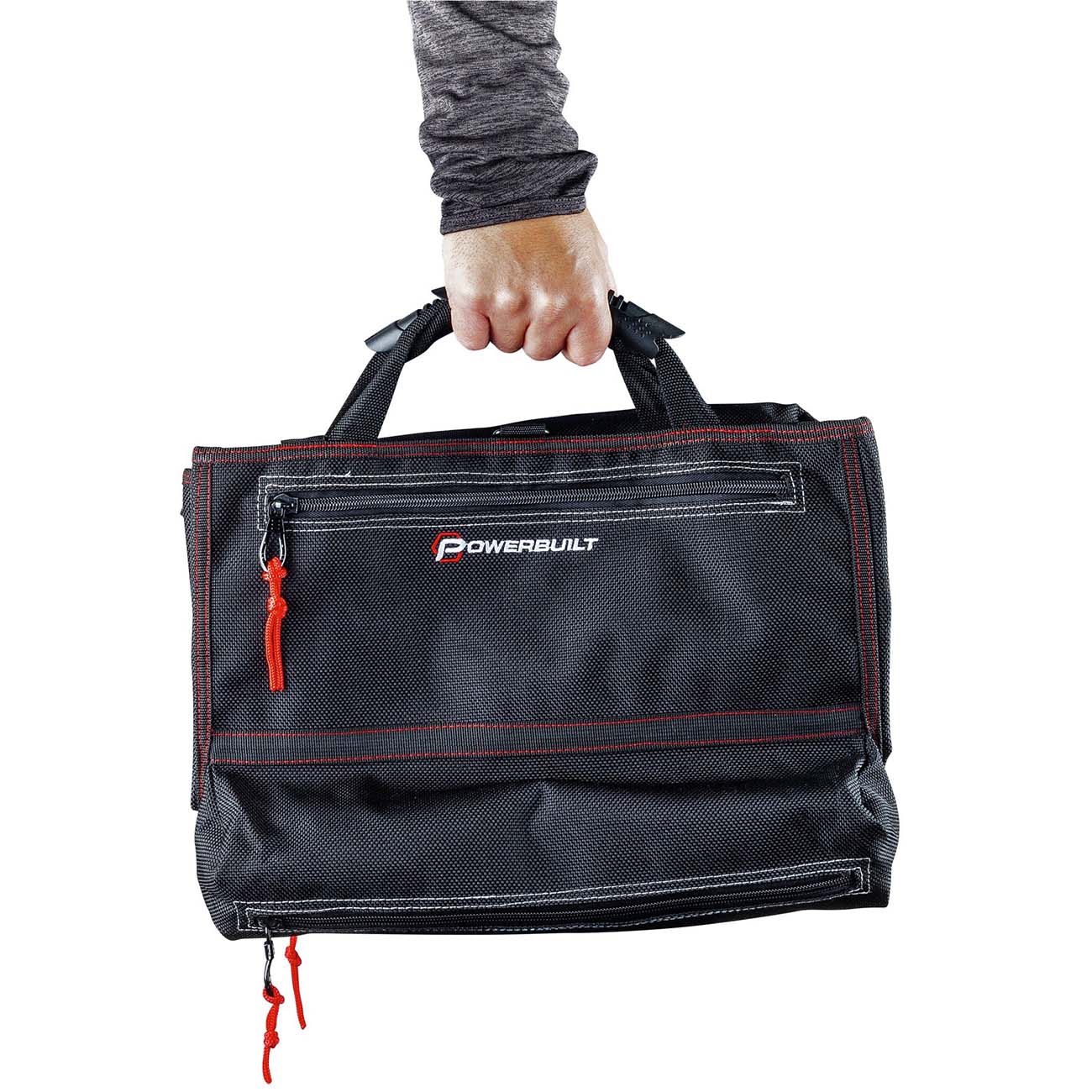 Powerbuilt 5 Zipper Pocket Roll Up Organizer Tool Bag POWERBUILT