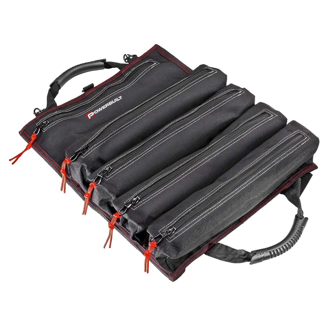 Powerbuilt 5 Zipper Pocket Roll Up Organizer Tool Bag POWERBUILT