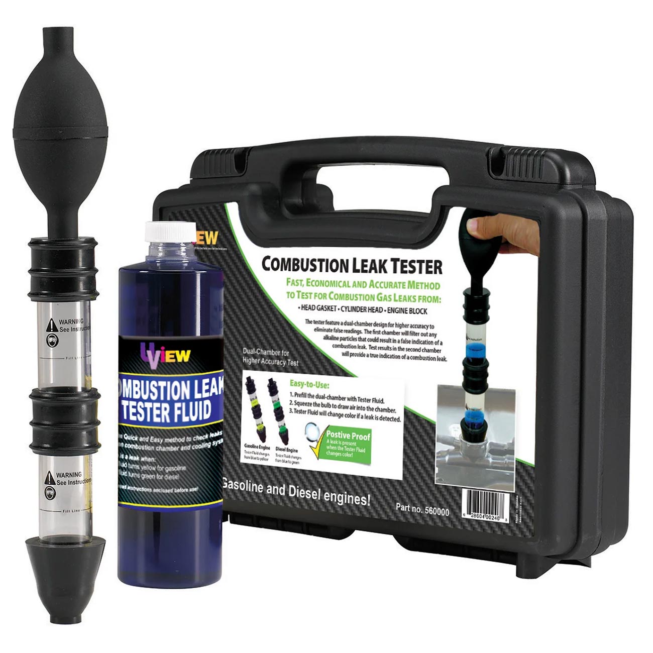 Uview Engine Combustion Leak Tester Kit (gas/natural Gas/diesel Detector) UVIEW