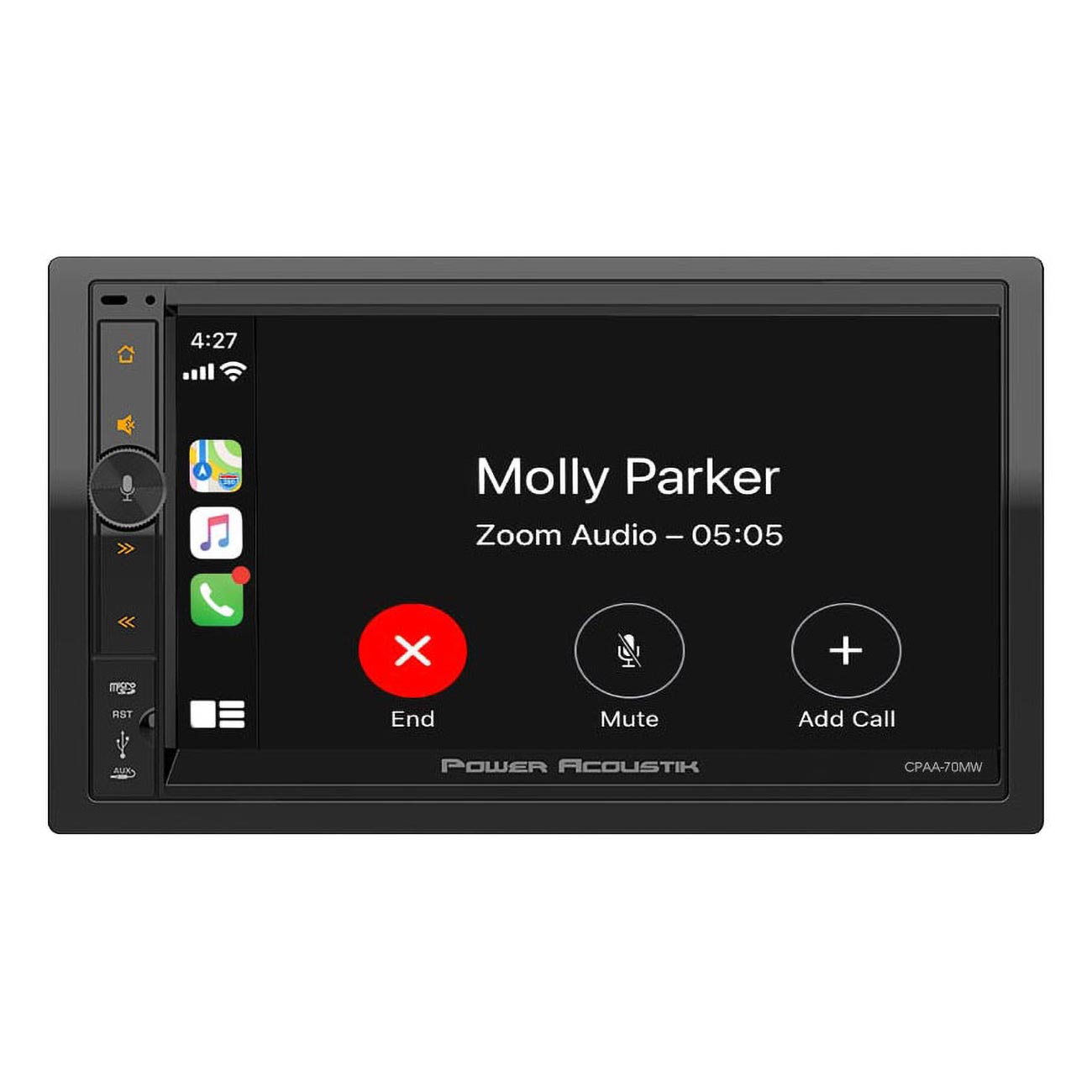 Power Acoustik 7” Double Din Receiver With Wireless Apple Carplay/android Auto Power Acoustik