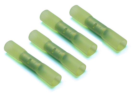 Heat Shrink Butt Connectors 10/12ga;50/bag;yellow Xscorpion